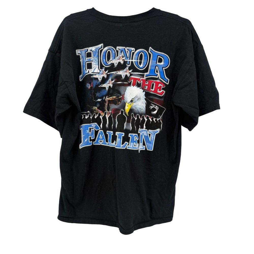 Gildan Mens‎ American Legion Honor The Fallen T-Shirt XL Black USA Eagle